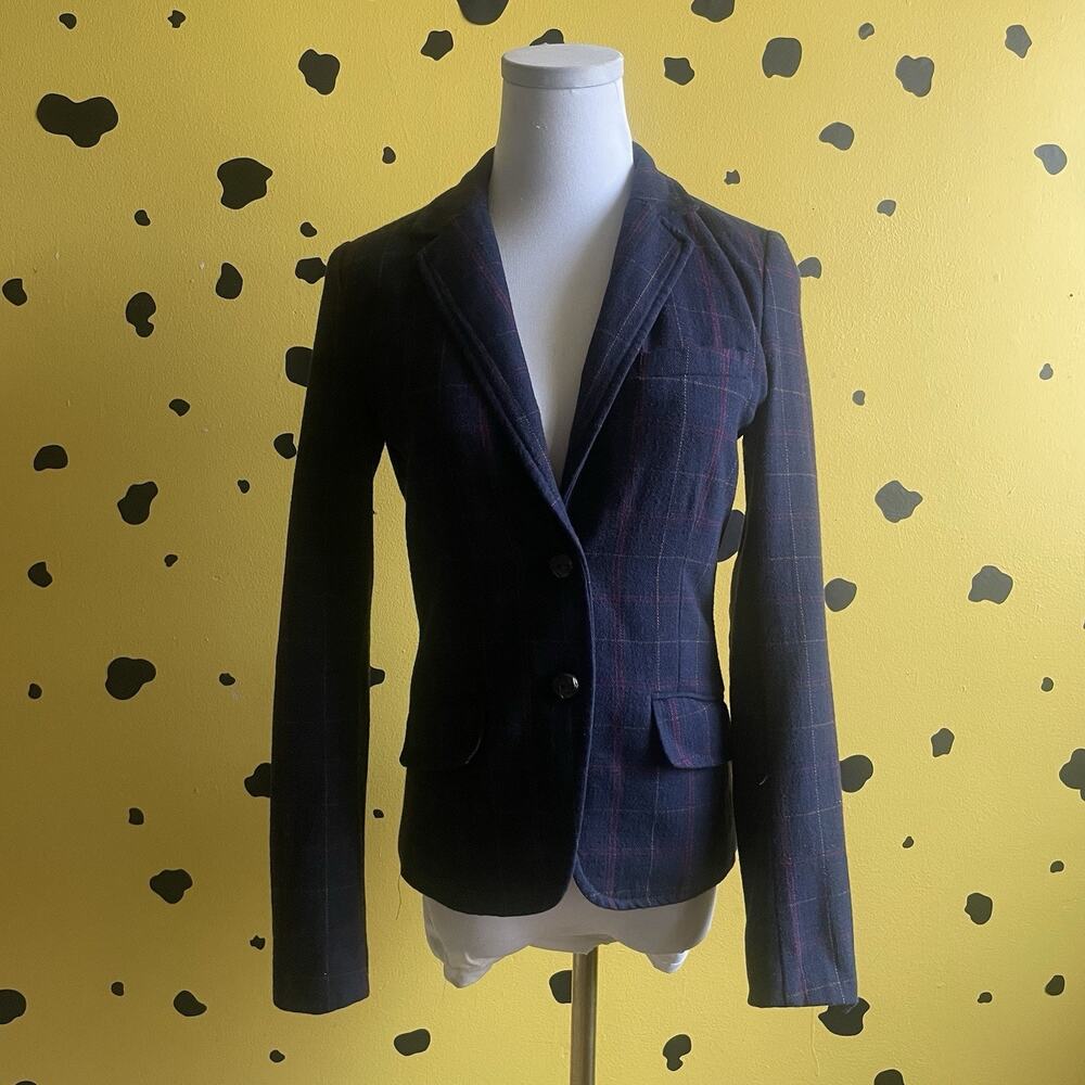 Plaid Riding Blazer 4 Elbow Patch Preppy Academia Indie Streetwear